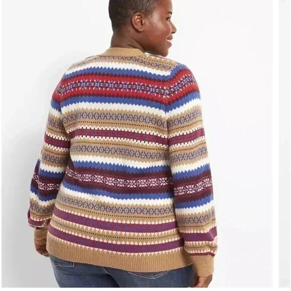 Lane Bryant Striped Fair Isle Cardigan in line new condition condition size18/20 - Picture 3 of 10